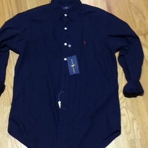 Navy Polo long sleeve button up shirt size men’s S